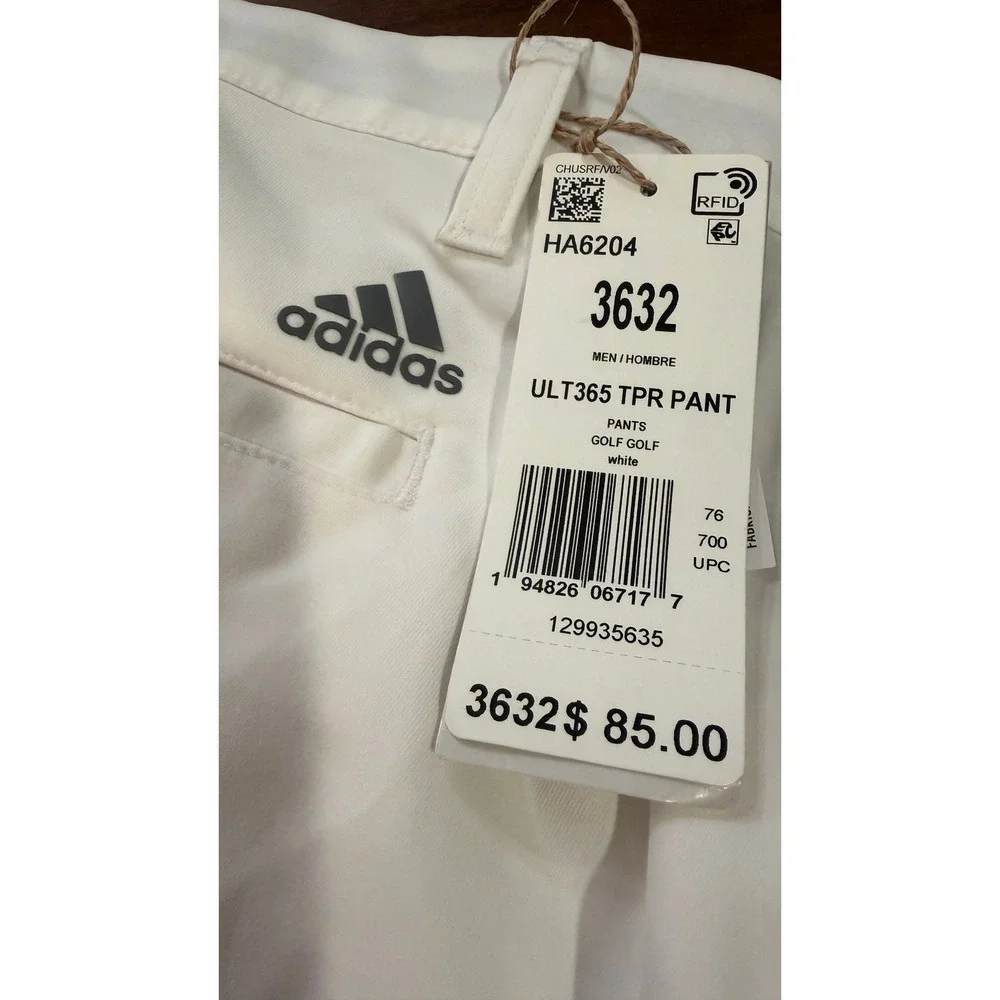Adidas Mens Ultimate365 Tapered Golf Pants White HA6204 Size 36x32 NWT NEW